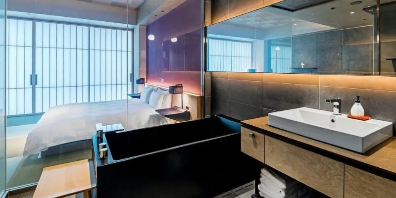 Ensuite bathroom in a Hotel